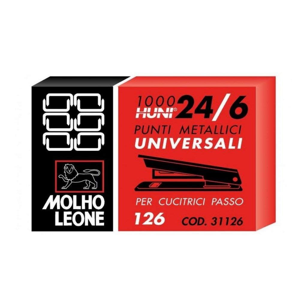 Molho Leone Universal Sewing Points 126 24/6, Silver, 10,000 Pieces for Office