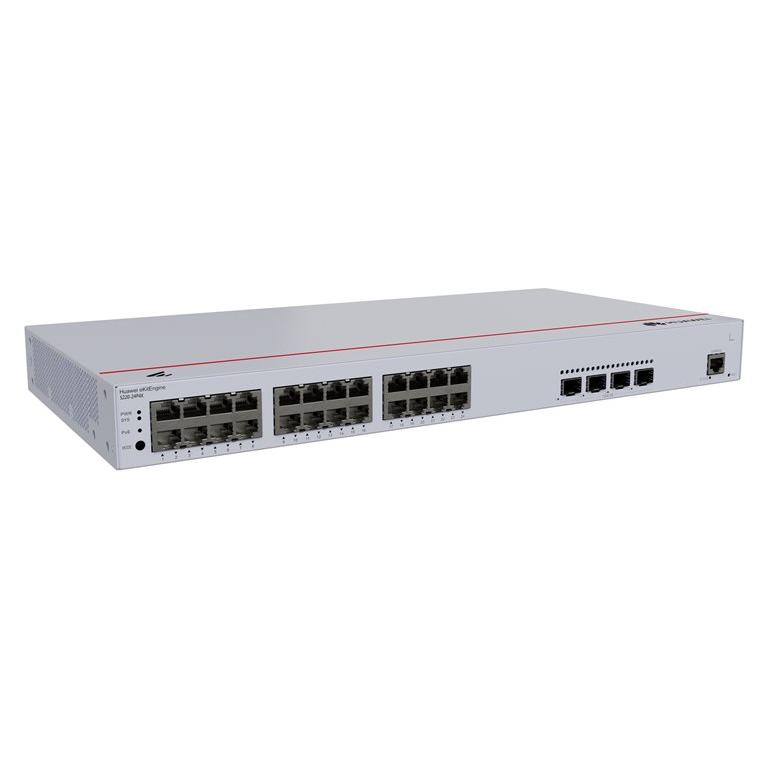 Huawei eKitEngine S220 Series S220-24P4X - Managed Switch - 24 x 10/100/1000 (PoE+) + 4 x Ethernet 10G SFP+ - Side-to-Front Airflow - Rack Mountable - PoE+ (400W)
