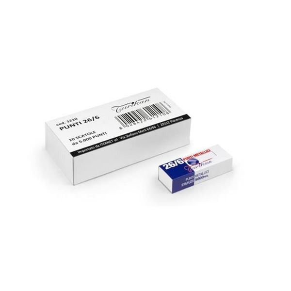 Turikan CF5000 Steel 26/6 mm Points (5000 pieces) for Office Sewing Machines