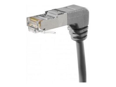 Exertis Connect - RJ-45 Angle Down to Straight Cable - 30cm - S/FTP CAT 6a - Grey