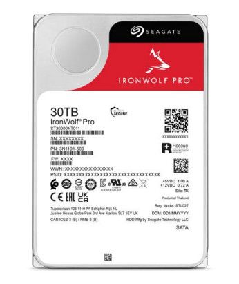 QNAP IronWolf Pro 30TB Internal Hard Drive - 3.5" SATA 6Gb/s
