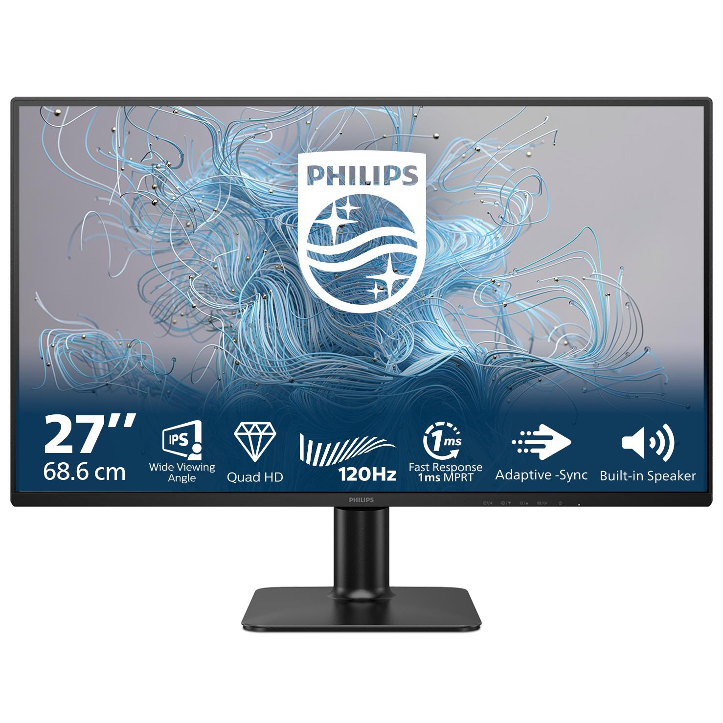 Philips 27E2N2500 - 2000 Series - écran LED - 27" - 2560 x 1440 QHD @ 120 Hz - IPS - 300 cd/m² - 1500:1 - HDR10 - 4 ms - HDMI, DisplayPort - noir