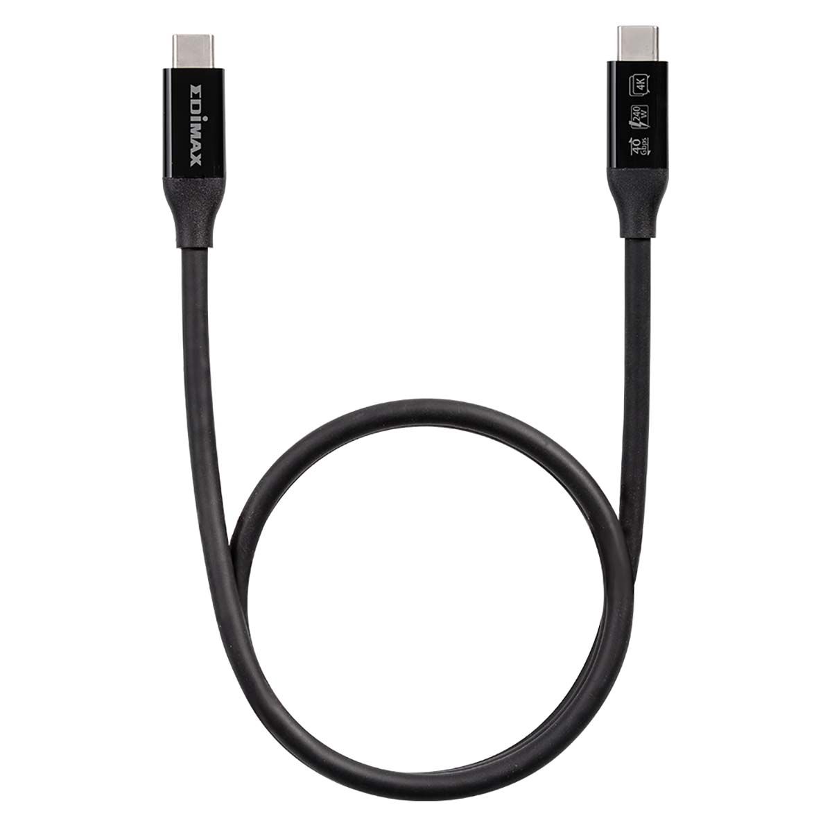 Cable Edimax USB4 / Thunderbolt 3 USB-C a USB-C - 0,5 m, Negro