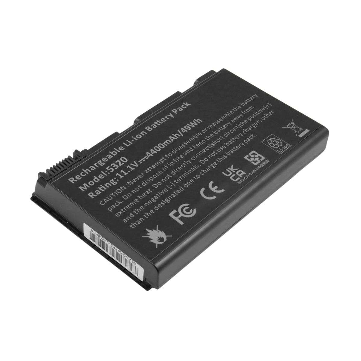 Batterie lithium-ion rechargeable Acer TravelMate 5310 / Extensa 7620 (11.1V, 4400mAh, 49Wh) Noire