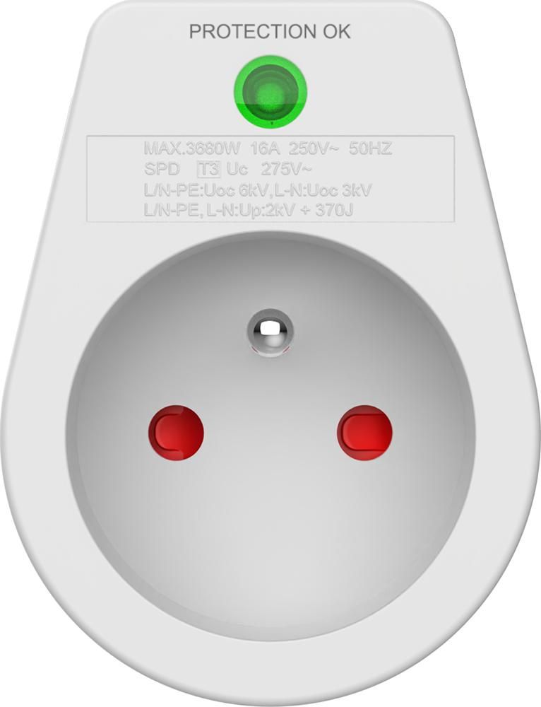 BIGBEN Connected Force Power Lite Surge Protector - 1 Outlet - White