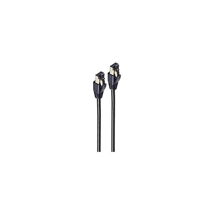 Shiverpeaks Basic-S Cat. 8 Cable Patch, 0.25m, Black