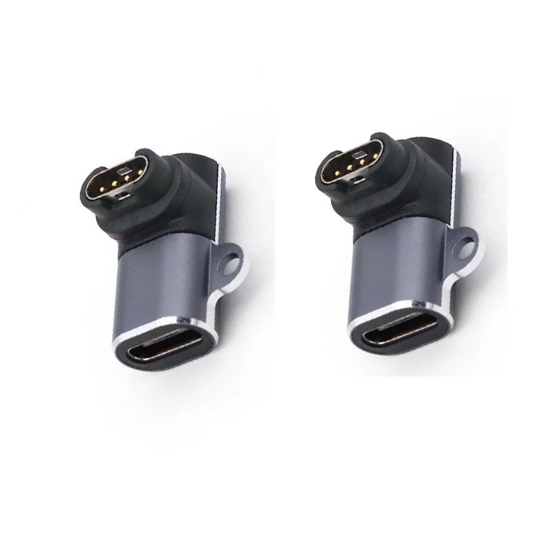 Garmin TYPE-C Female to Vertical Angled Adapter - Lot of 2, Dark Grey Aluminum