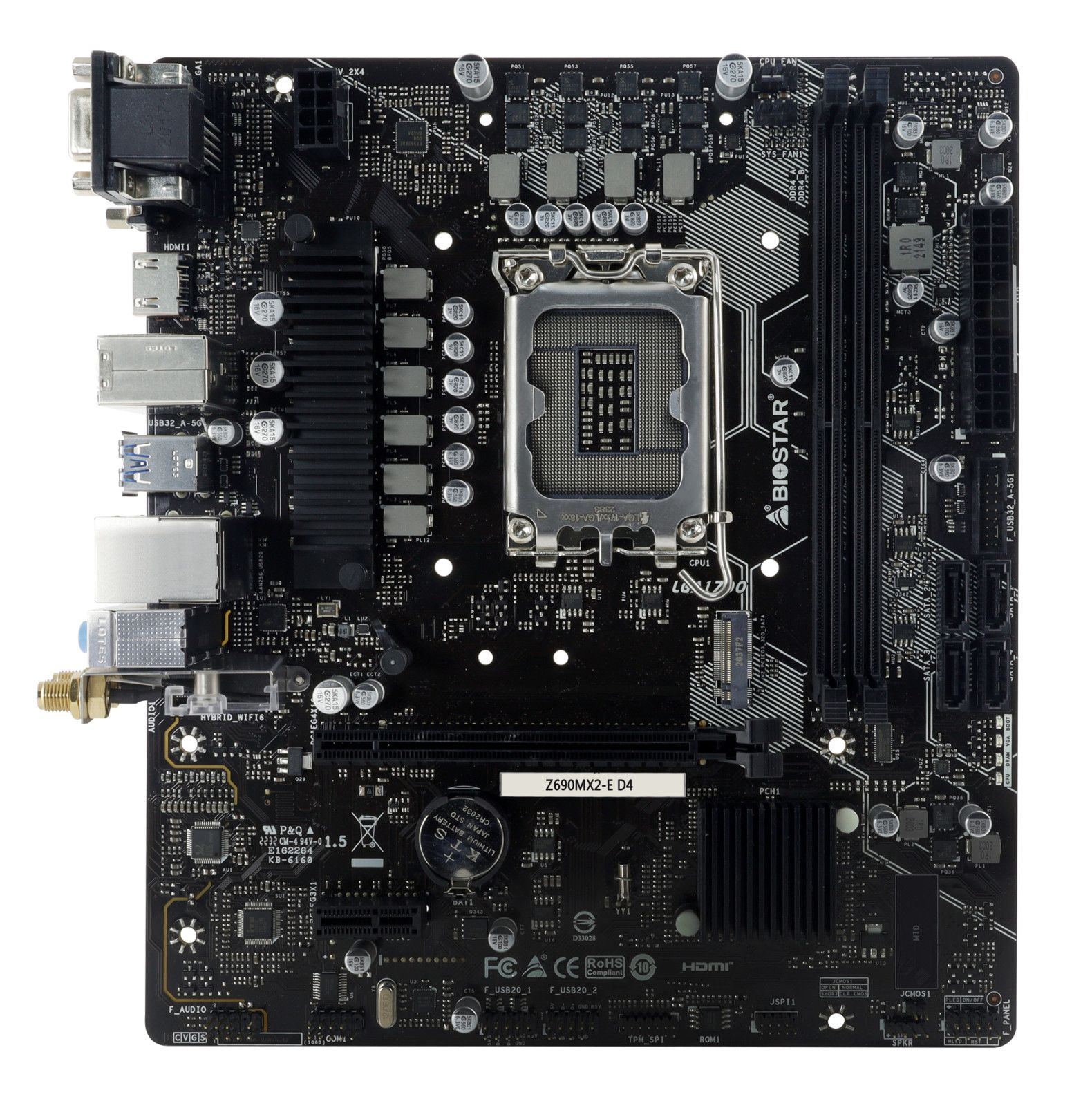Biostar Z690MX2-E D4 Intel Z690 LGA 1700 Micro ATX Motherboard