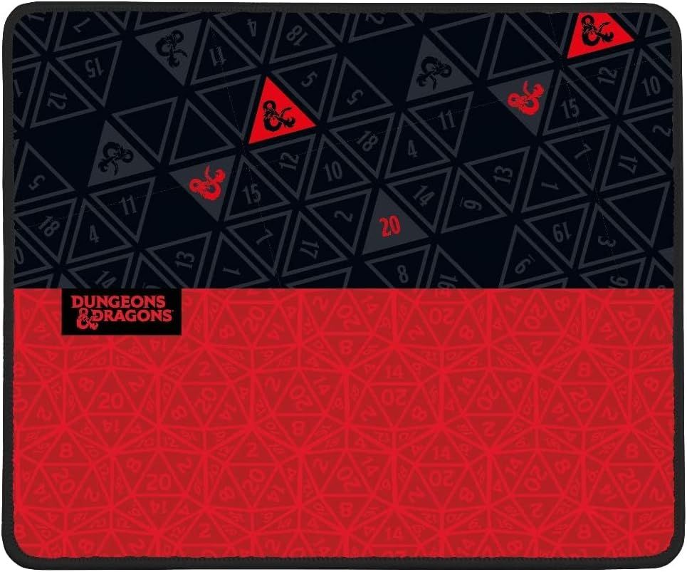 Dungeons & Dragons Gaming Mouse Pad - 32 x 27 cm - Non-Slip Rubber Base - Red and Black