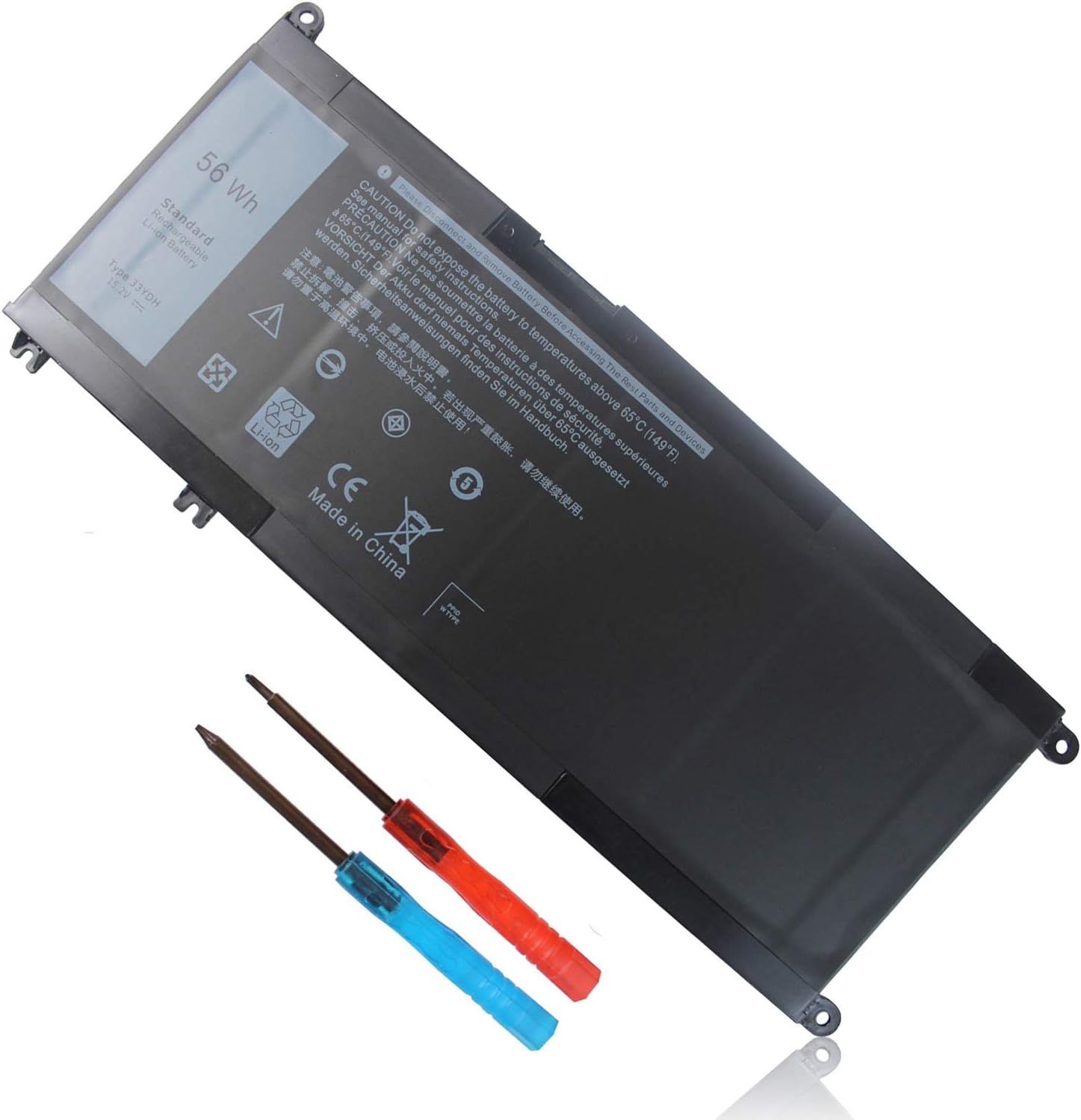 Batería recargable de ion de litio 15,2V 56Wh 33YDH para portátiles Dell Inspiron y Latitude