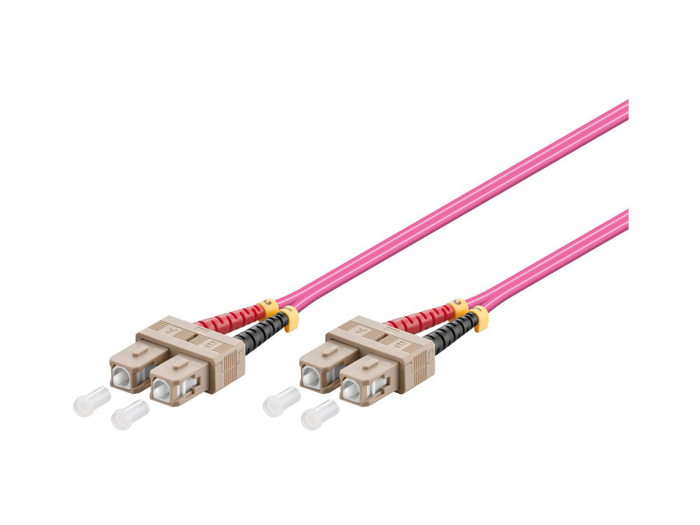 Câble de raccordement fibre optique multi-mode ALCASA Elektronik - 7,5 m, duplex, 50/125 microns, sans halogène, violet