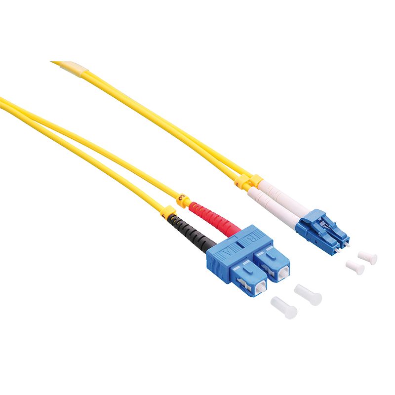 2direct Optical Fiber Cable LC to SC, 2m, Duplex, 9/125um, OS2, Halogen-Free, Yellow