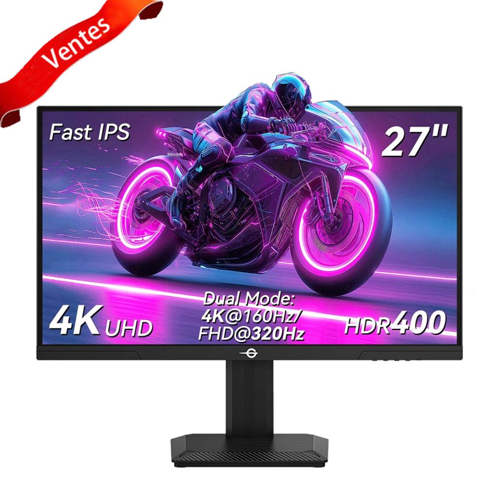 Écran de jeu TITAN ARMY P2712V, panneau IPS rapide de 27 pouces, 3840 x 2160 à 160 Hz / 1920 x 1080 à 320 Hz, HDR400, 12 modes de jeu, OD dynamique