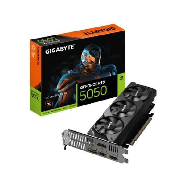 Gigabyte GeForce RTX 5050 OC Low Profile 8G Graphics Card - 8GB GDDR6, 128-bit, PCI-E 5.0, 2587MHz Core Clock, 2x DP, 2x HDMI, NVIDIA DLSS 4