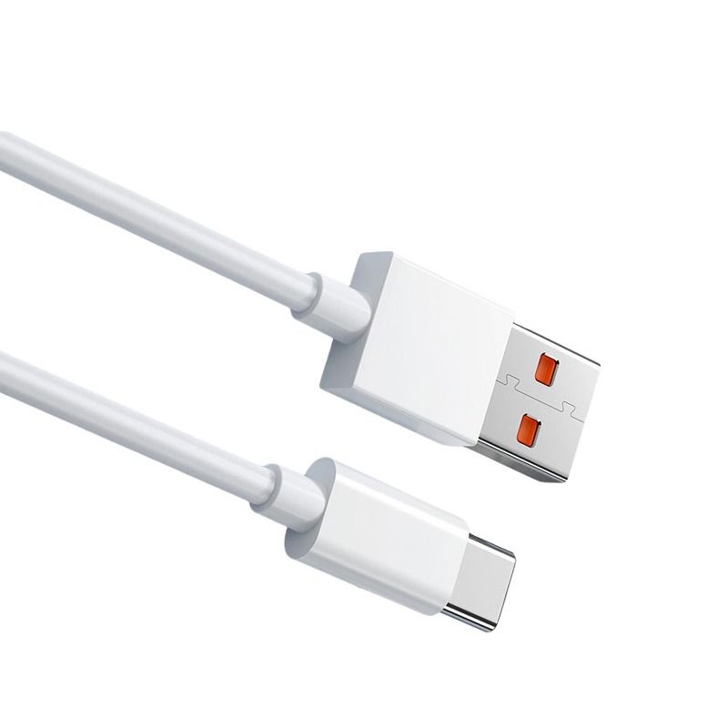 2x USB Type-C 120W Quick Charge Cables (White, 2m & 1.5m)