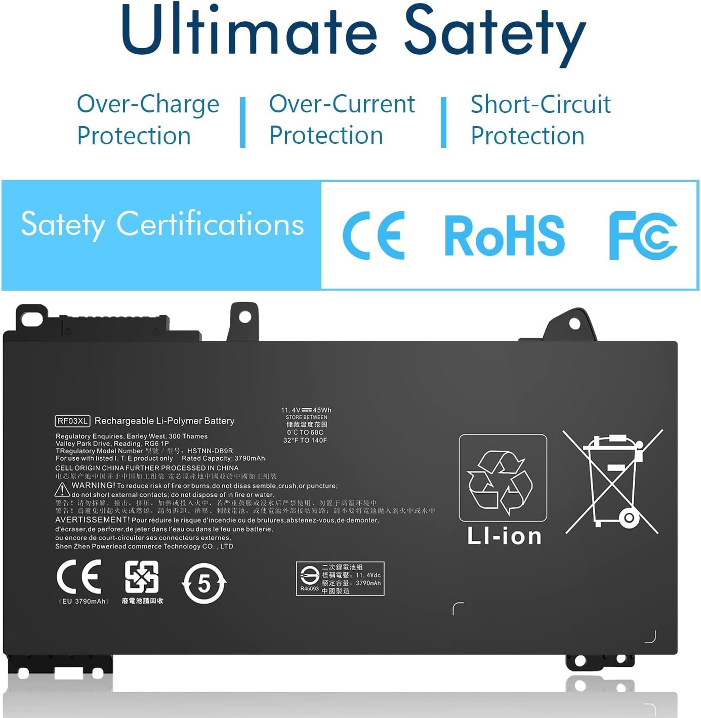 RF03XL Battery for L84354-005, L83685-271, L83685-AC1 Laptop Series