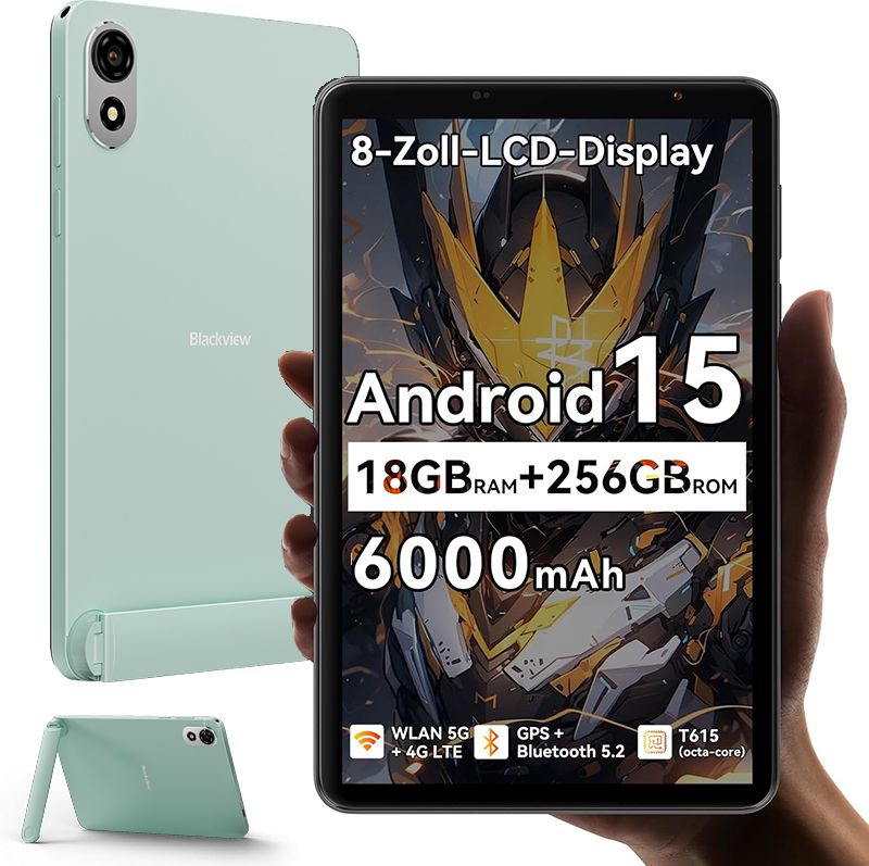 Blackview ZENO 1 Tablet - 8" FHD AI, Android 15, 18GB RAM, 256GB ROM, 2TB SD Card, 6000mAh Battery