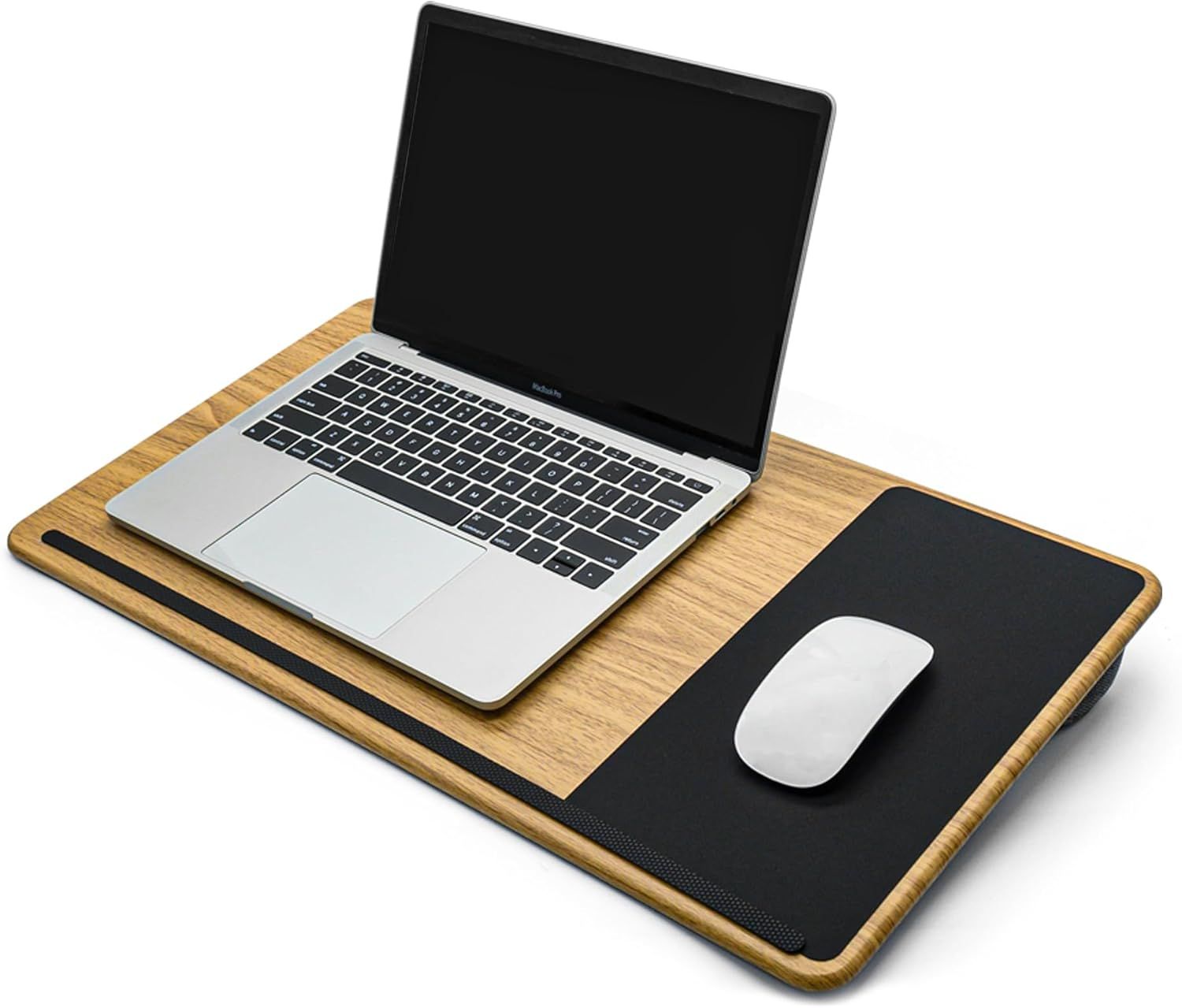 ChicSlick Laptop Stand, Engineered Wood with Soft Cushion, Knee Rest with Wrist Rest, Bed Table for Laptops up to 17 inches (Large - Boi Pattern)