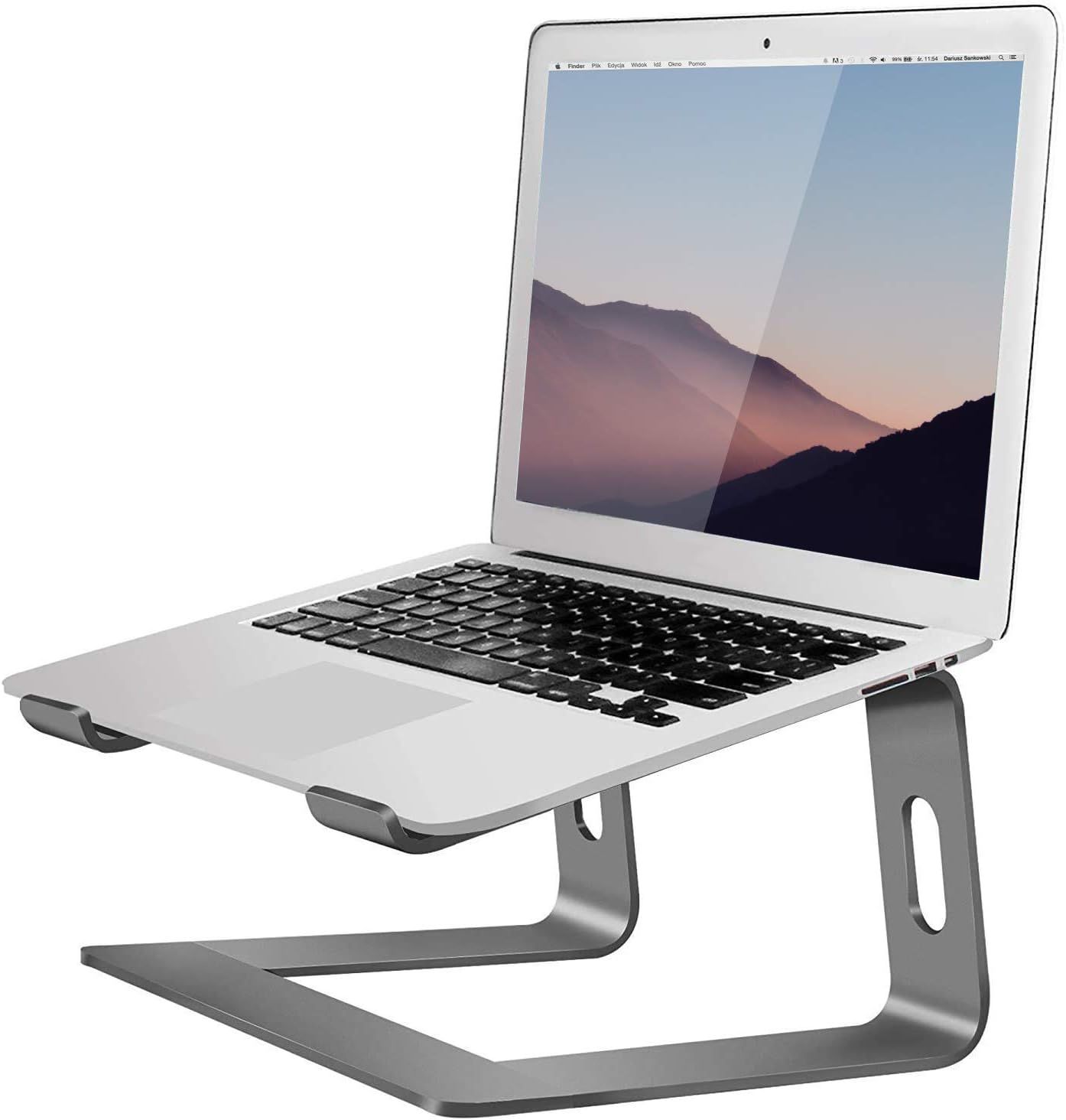 KRAMA HERITAGE Laptop Stand, Ergonomic Computer Desk for MacBook Pro Air, Ventilated Laptop Riser for Dell Apple Laptops Tablets 10"-15.6" (Gray)