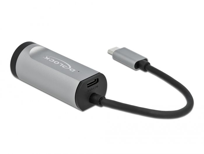Adaptador USB Tipo-C a LAN Gigabit con entrega de energía, gris