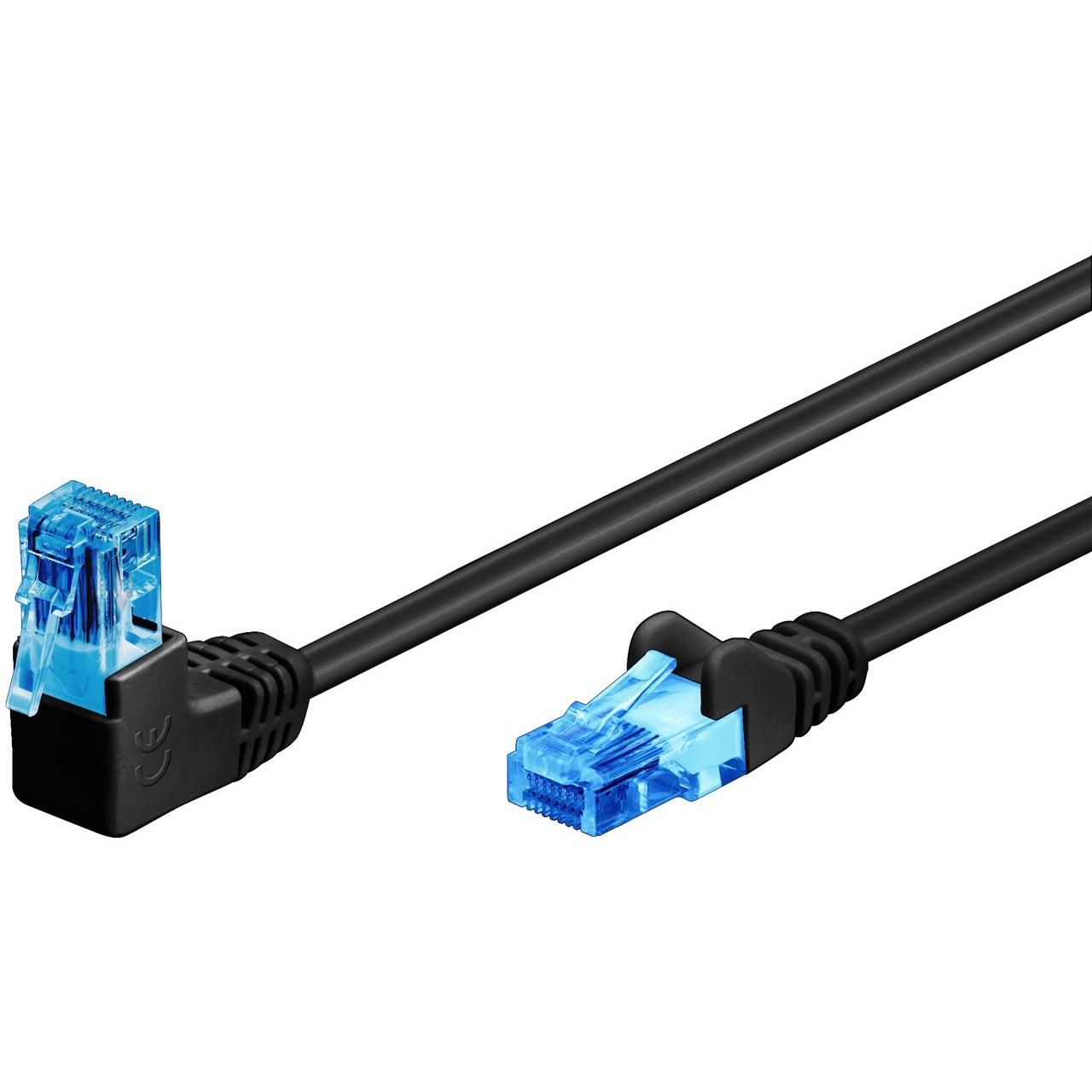 Goobay CAT 6A Patch Cable, 90° Bent, U/UTP 5m Black