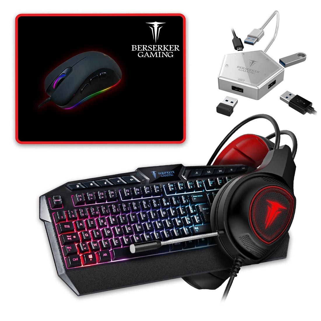 Berserker Gaming 5-in-1 Gamer Pack with Converter for N Switch XB1 X/S PS4/PS5