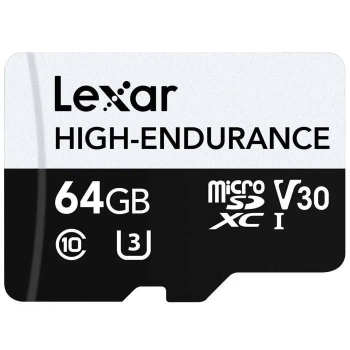 Lexar MicroSDHC Card - 64GB - High Endurance - UHS-I U3 - 100MB/s