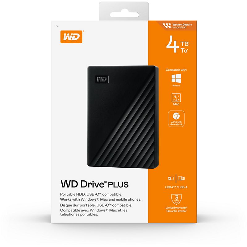Western Digital Drive PLUS 4TB External Hard Drive