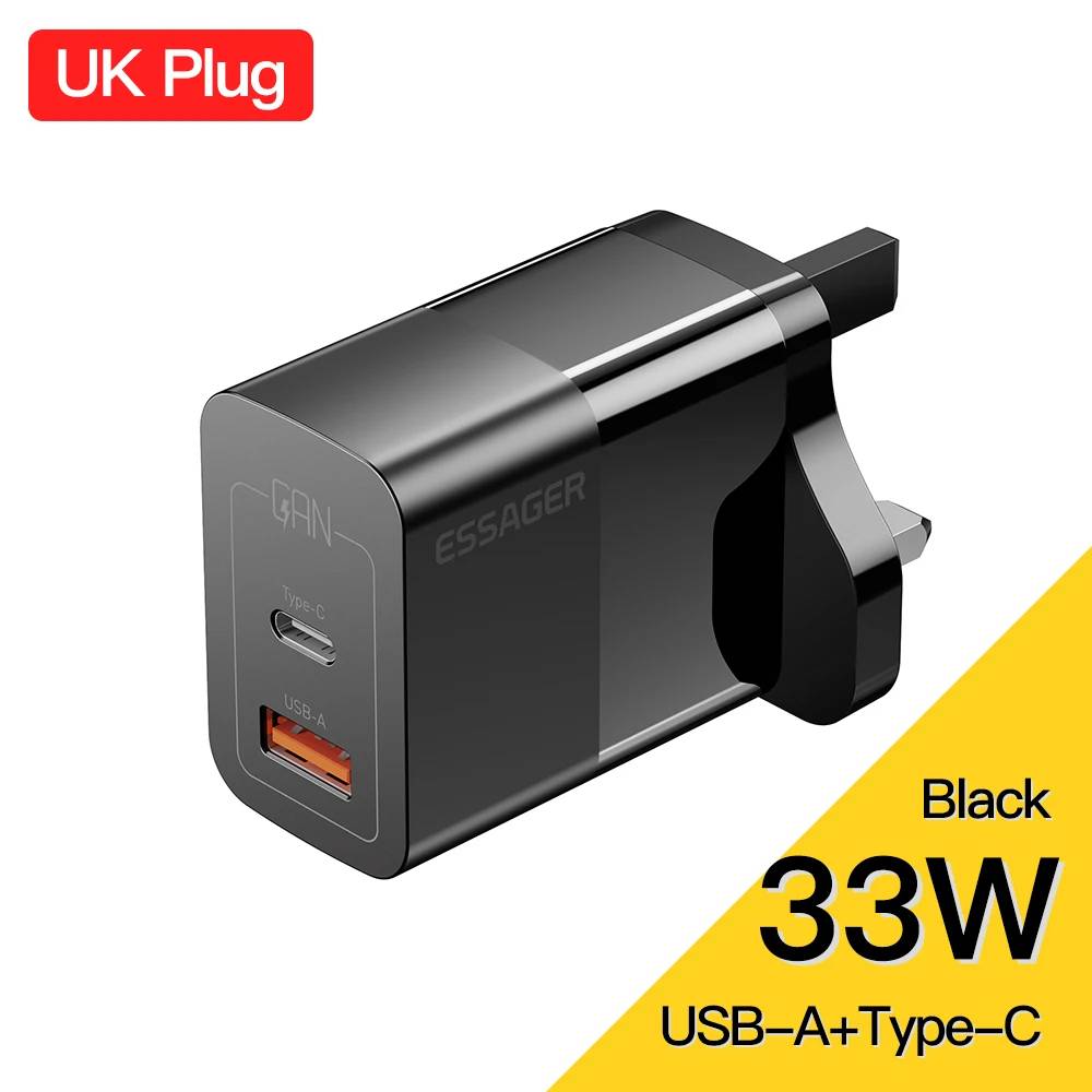 ESSAGER 30W PD QC Charger with Dual USB-C Ports