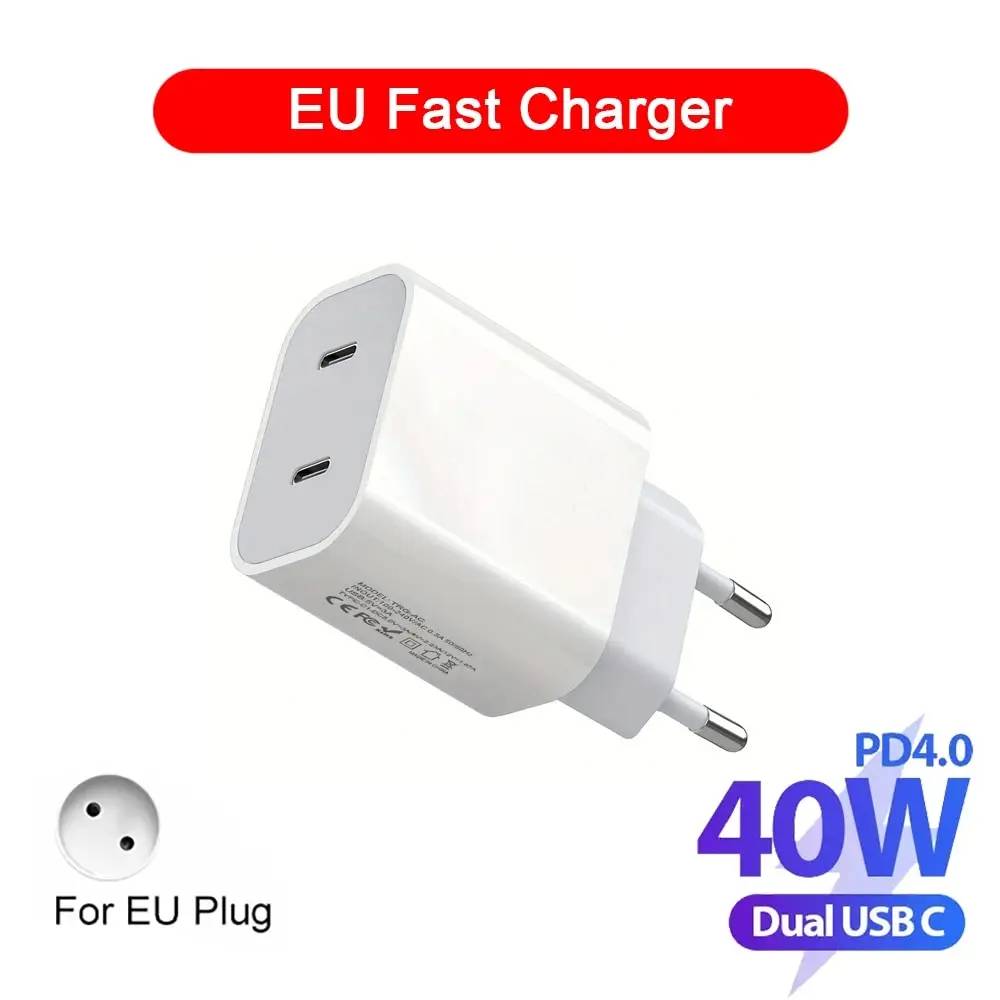 40W Dual USB-C PD Charger