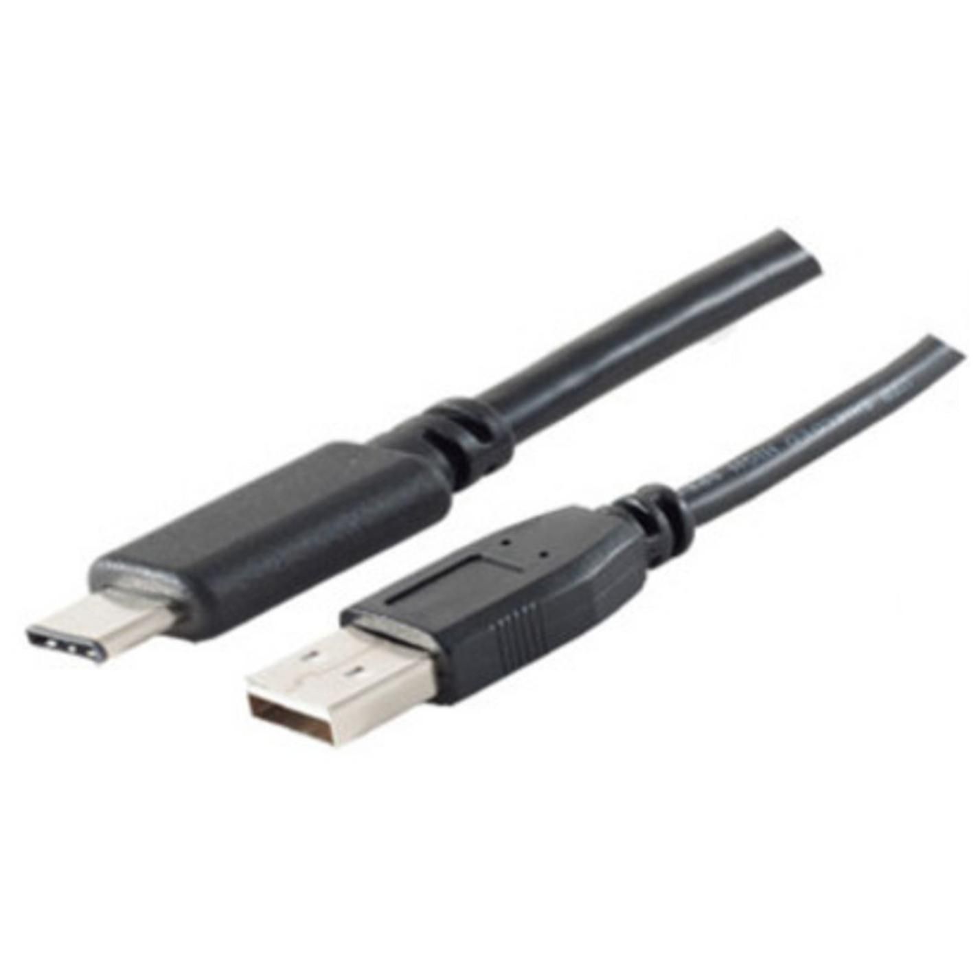 Cable USB Shiverpeaks BS77143-1.0, 1 m, USB C a USB A, Negro