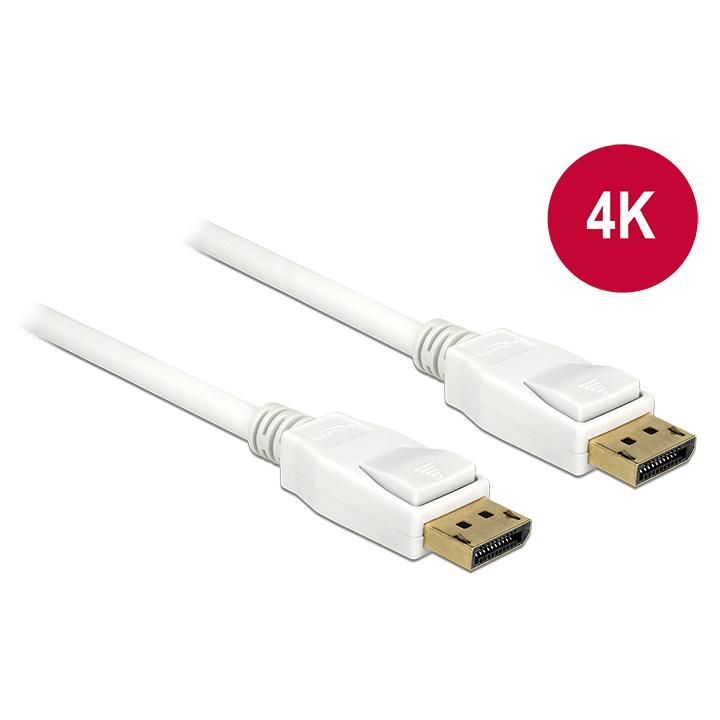 Cable Delock 1m 2x DisplayPort - Blanco