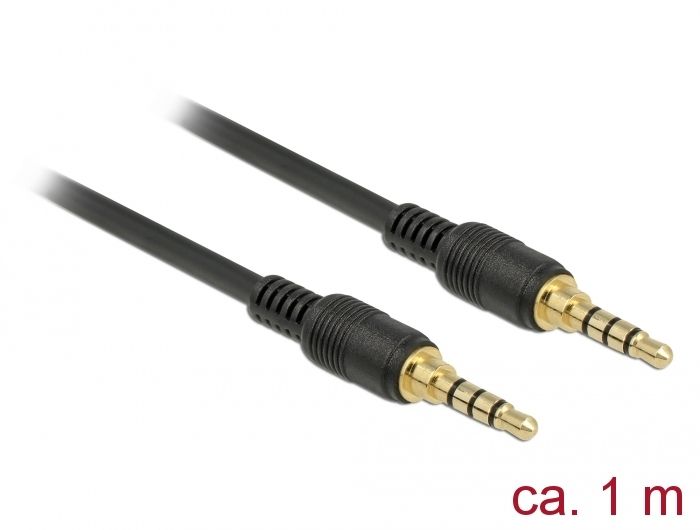 Cable de audio Delock 3,5 mm 1 m Negro