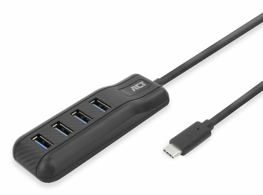 Hub y adaptador ACT AC6420 USB-C (3.1 Gen 1) - Negro