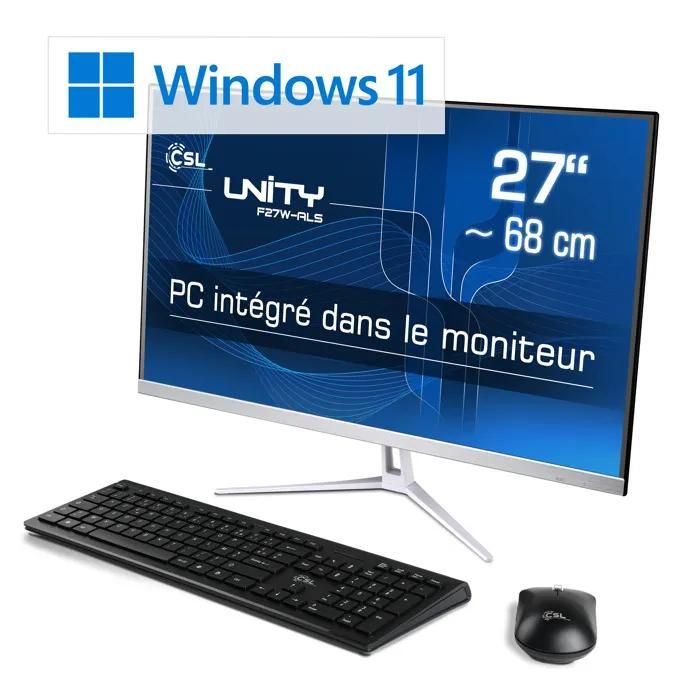 CSL Unity F27W-ALS 27" IPS All-in-One PC - Intel N200 QuadCore - 32GB DDR4 - 1TB SSD - White