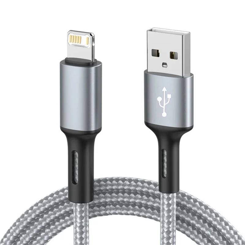 USB Quick Charge Cable for iPhone 12/13/14/11 Pro/X Max, iPad - 3m Long Silver