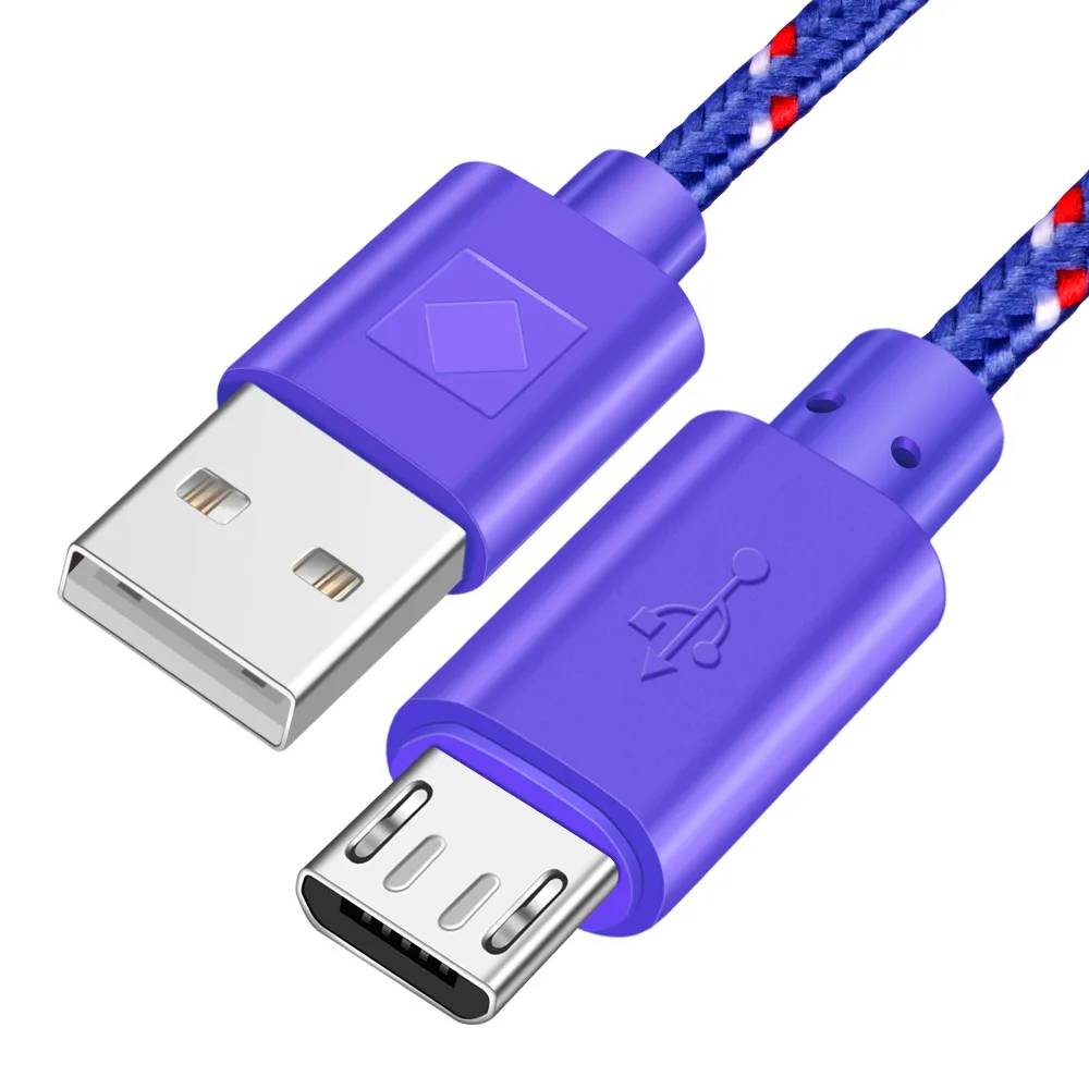 Olaf Micro USB Cable 1m 2m 3m - Fast Charging, Treated Nylon for Samsung, Xiaomi, LG, Huawei Android Devices - Purple