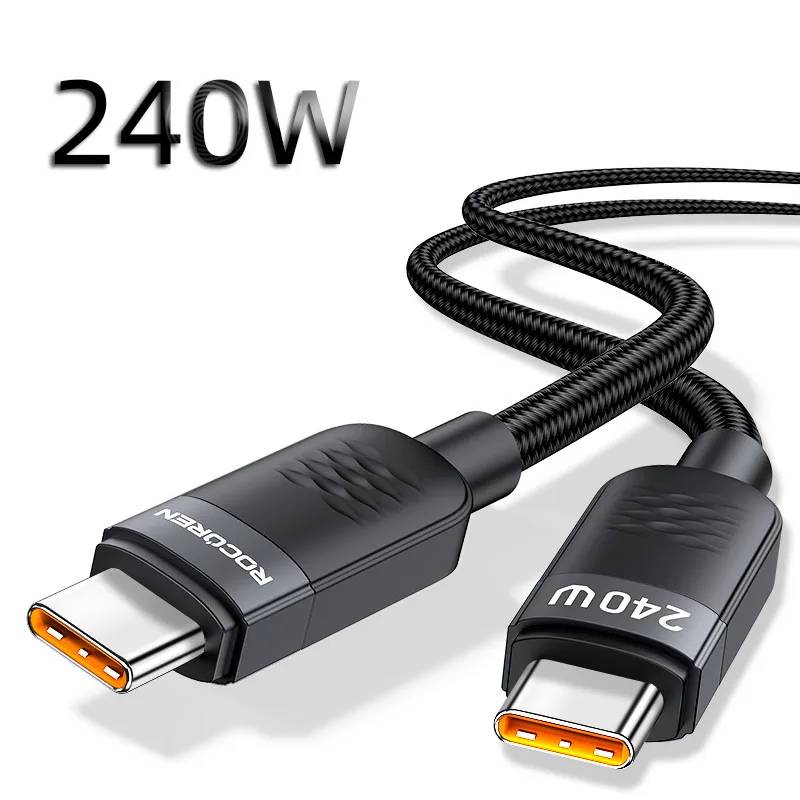 VSDJBJSDFH 240W USB Type-C Cable with PD 3.1/QC 3.0, 5A Quick Charge for MacBook, iPhone 16 Pro Max, Samsung, Xiaomi