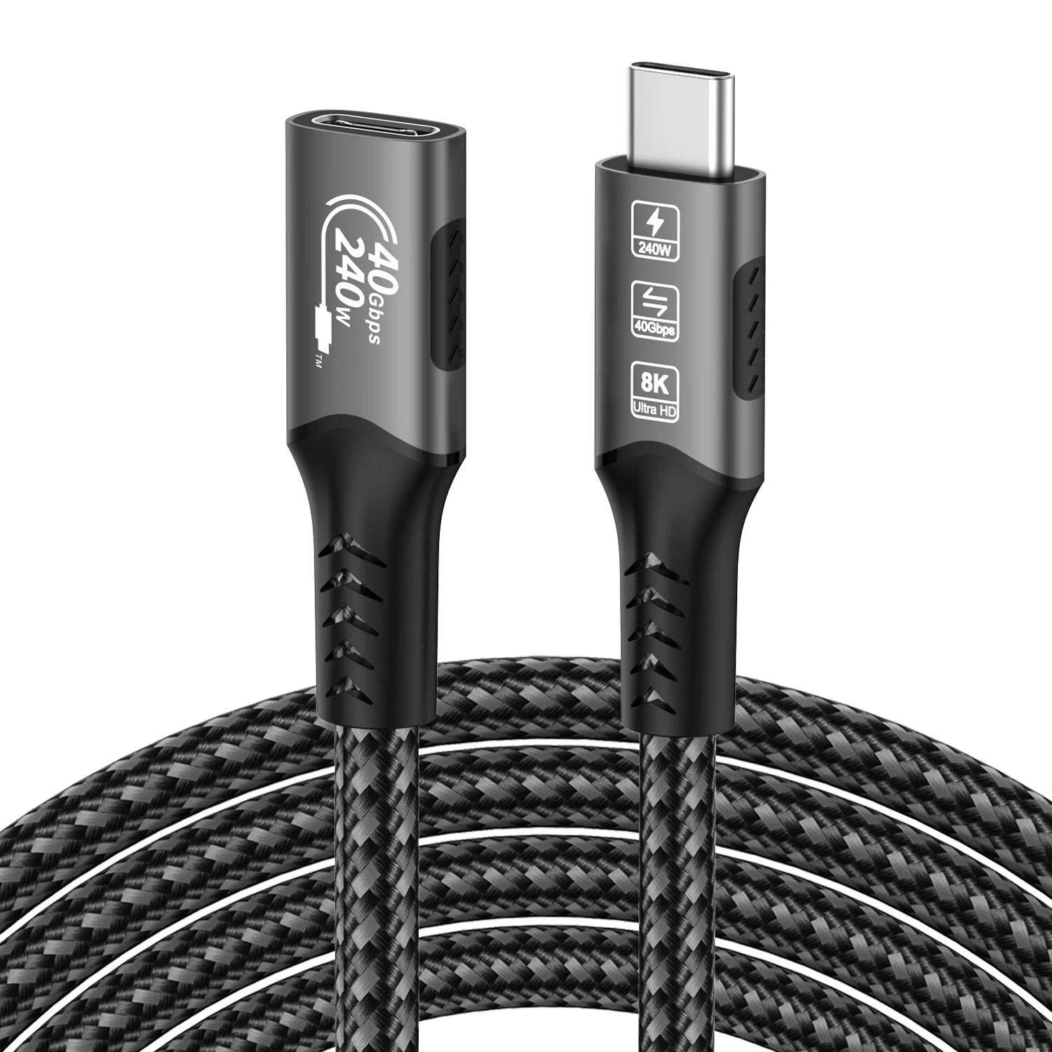 USB-C to USB 4 Extension Cable 40Gbps, 240W, 0.5m (Thunderbolt 4, PD, 8K @ 60Hz)