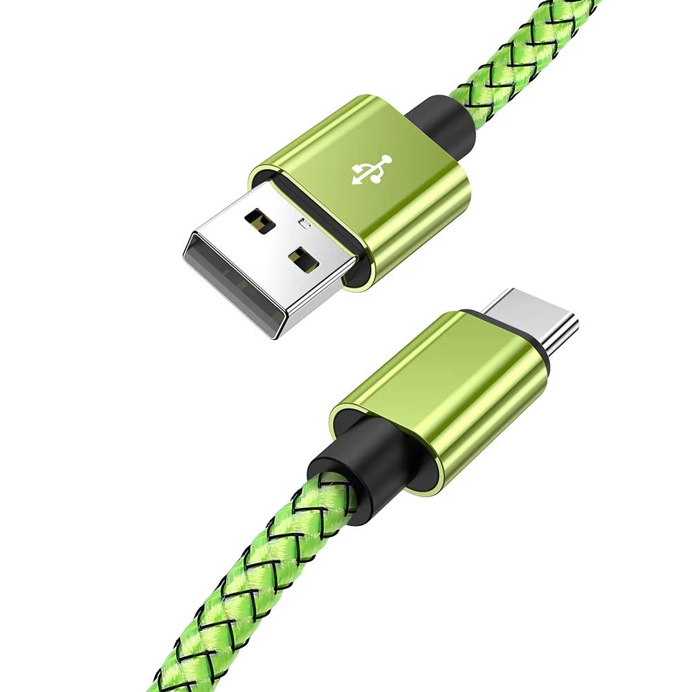 USB A to Type C 3A Charging Cable, 1m, 2m, or 3m - Quick Charger Data Cable for iPhone Android Huawei Samsung Type C