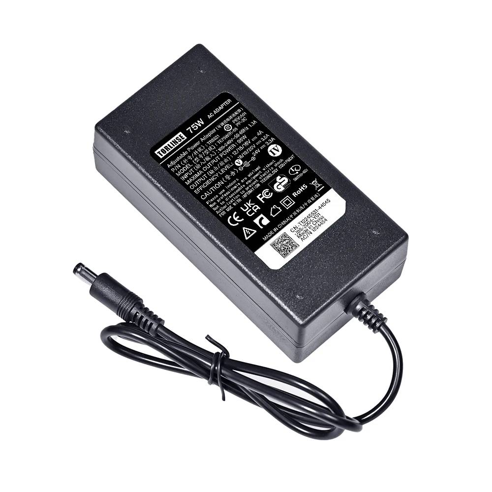 Universal Laptop Power Adapter AC 75W, 12V-24V, 3.25A, High Compatibility Charger for Laptop Motor