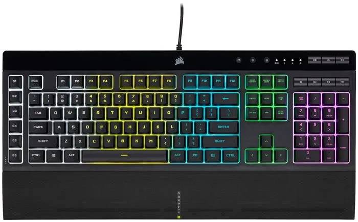 Corsair K55 RGB Pro Keyboard - USB - English QWERTY - Backlit Black