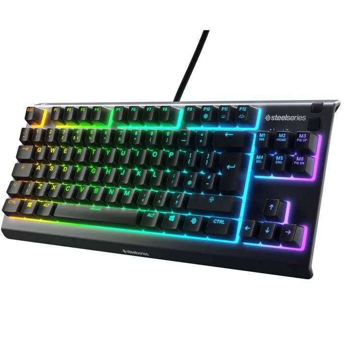 Teclado SteelSeries Compacto - Retroiluminado - Interruptores Silenciosos - Resistente al Agua (IP32)