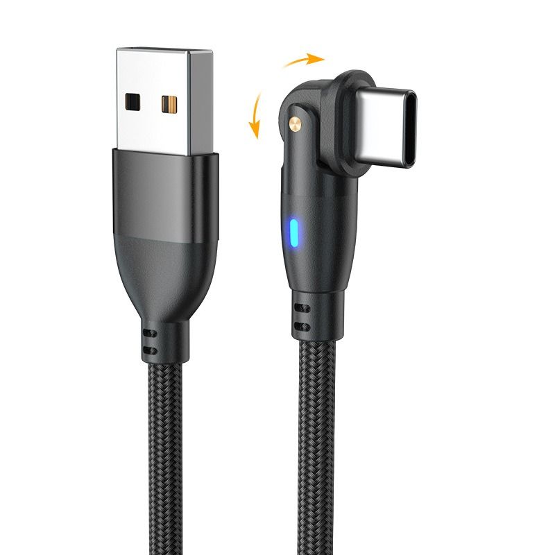 Kit de 2 cables USB a Tipo-C giratorios - Nailon trenzado, carga rápida