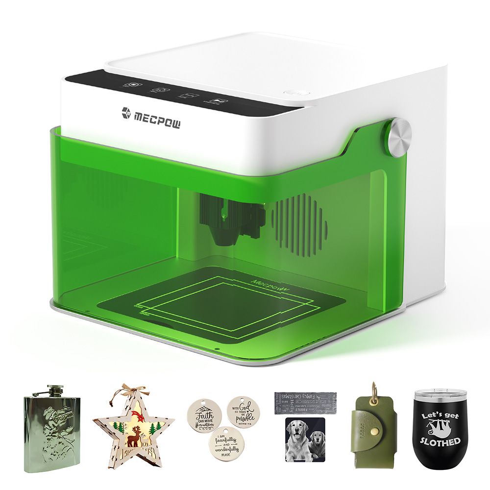 Mecpow M1 Laser Engraver - 5W FDA Class 1, 0.01mm Precision, 10000mm/min Speed, Wi-Fi, USB, TF Card Connections, 100x100mm Graving Area