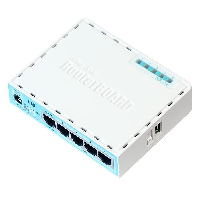 Mikrotik RB750GR3 Gigabit Ethernet Router, Turquoise and White