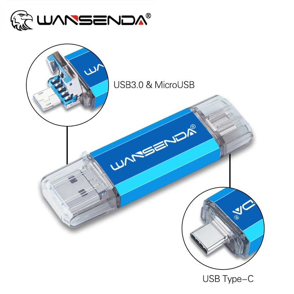 WANSENDA 3-in-1 OTG USB 3.0 Flash Drive