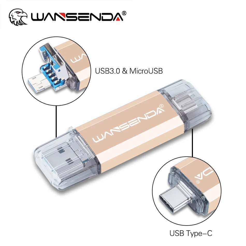 WANSENDA 3-in-1 OTG USB 3.0 Flash Drive