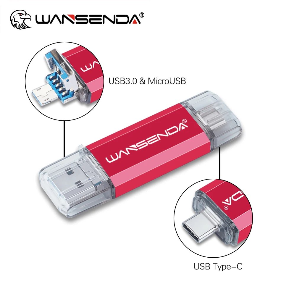 Wansenda 3-in-1 OTG USB 3.0 Flash Drive