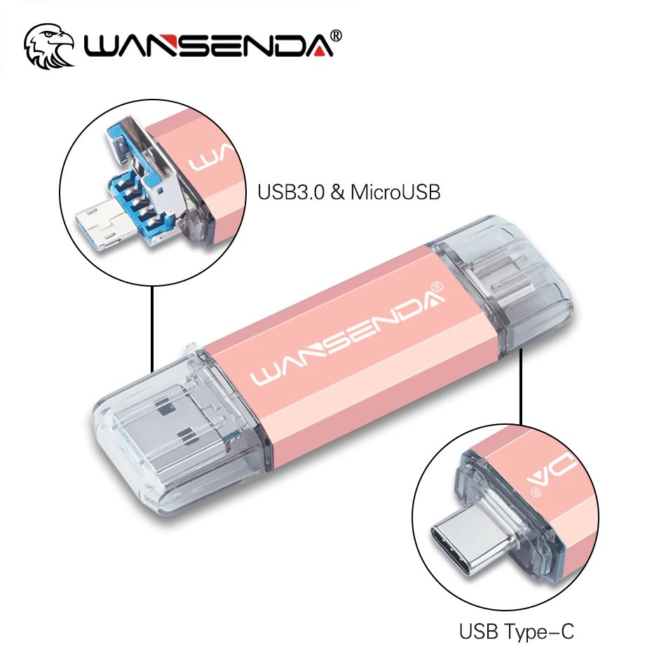 WANSENDA 3-in-1 OTG USB 3.0 Flash Drive